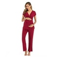 thumbnail image 2 of Celivon Womens Maternity Nursing Pajama Set Breastfeeding Sleepwear Set, 2 of 9