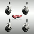 thumbnail image 2 of 5 Inch 316SS Soft Rubber Swivel 1-1/8 Inch Expanding Stem Caster Set Brake SCC, 2 of 2
