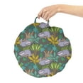thumbnail image 2 of Cartoon Round Floor Cushion with Handle, Sloth Hanging in Tree Rainforest Jungle Flora African Mammals Tropical Forest, Decorative Pillow for Living Room & Dorms, 18" Round, Multicolor, by Ambesonne, 2 of 4
