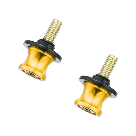 Unique Bargains 2 Pcs 10mm Metal Motorcycle Swing Arm Spool Rear Stand Swing Arm Spool Sliders Gold Tone