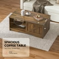 thumbnail image 3 of Bestco 42" Farmhouse Coffee Table with Sliding Door Rustic Center Table Walnut, 3 of 9