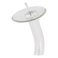 thumbnail image 2 of Topia Single Lever Waterfall Vessel Faucet in Chrome with Clear Glass, 2 of 4