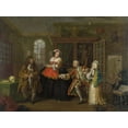 thumbnail image 2 of Hogarth, William 32x25 White Modern Wood Framed Museum Art Print Titled - Marriage A la Mode 3 The Inspection, 2 of 4