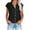 Black, variant on asdoklhq Womens Tops under $5, Summer Fall Womens Tops Fashion Women's Short Sleeve Turndown Collar Round-Neck Button Casual Elastic Comfy Blouse Shirts