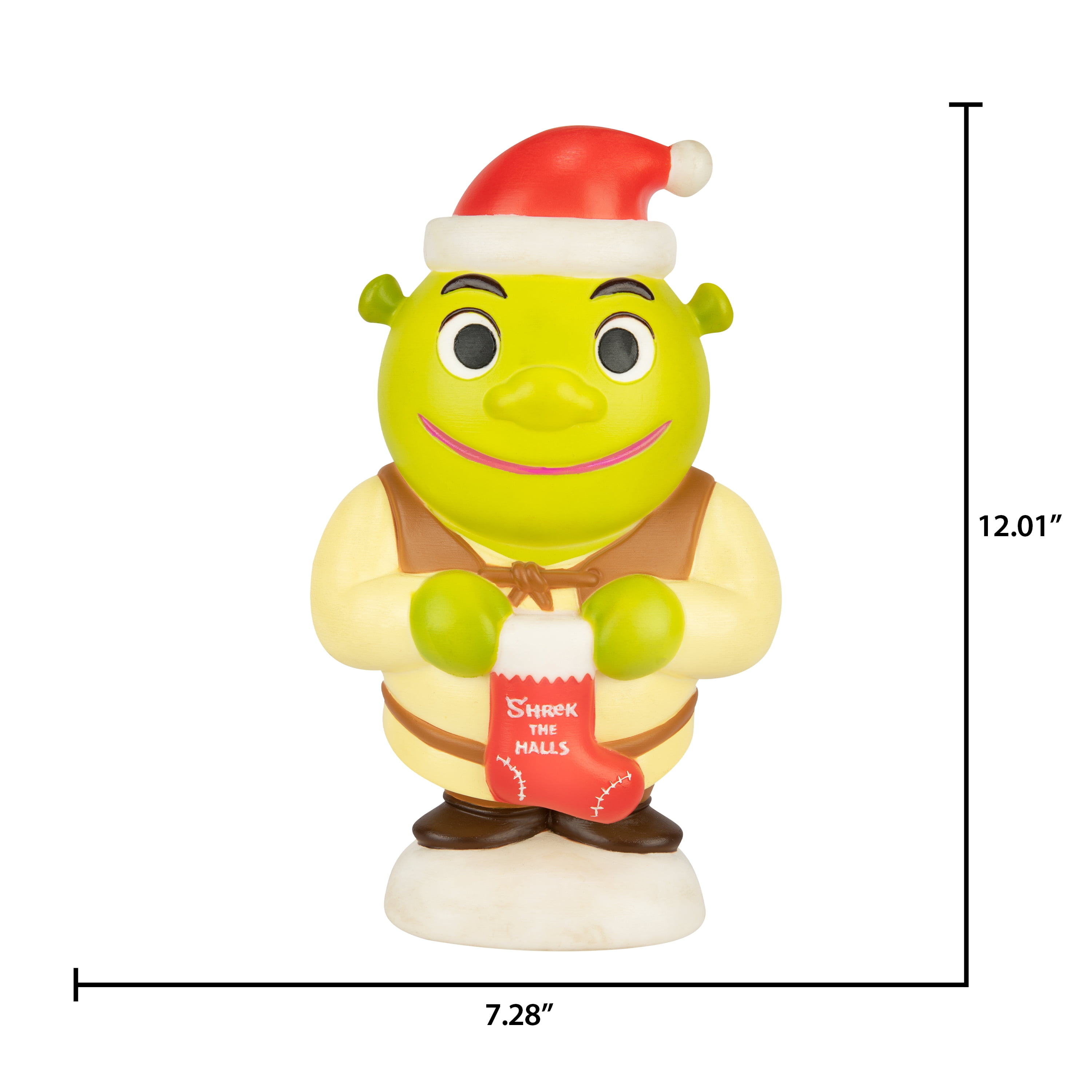 Christmas Lighted Outdoor Decor for Garden & Patio Blow Mold Shrek with Stocking Universal 12 in