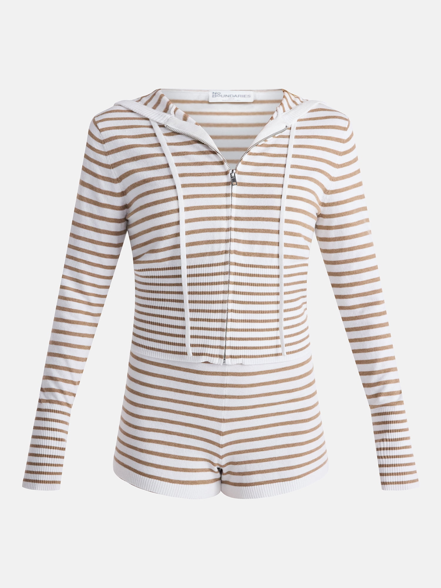 No Boundaries Sweater Hoodie and Shorts Set, 2-Piece, Women’s