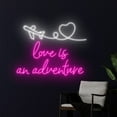 thumbnail image 3 of Handmadetneonsign Love Is An Adventure Neon Sign, AirPlane Led Sign, AirPlane Quote Neon Decor, 3 of 5