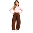 thumbnail image 2 of Oversized Baggy Sweatpants for Girls School Wide Leg Sweat Pants Elastic High Waist Fleece Joggers Trousers Teen Kids Running Casual Trendy Sweatsuits Bottom, 2 of 8