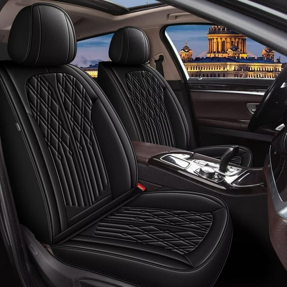 DIKSOAKR Seat Covers Fit for Nissan Murano 2011-2024 Car Seat Covers Full Set 5 Seats Faux Leather Car Seat Cushion Protector