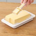 thumbnail image 2 of Plato Mantequilla Hermético Con Caja Almacenamiento Queso Sellado Tapa para Encimera () Blanco, 2 of 9