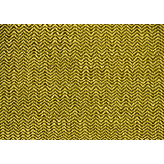 Ahgly Company Machine Washable Indoor Rectangle Oriental Yellow Industrial Area Rugs, 3' x 5'
