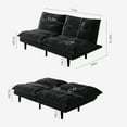 thumbnail image 2 of LLappuil 71" Corduroy Futon Convertible Sofa Bed, Loveseat Sleeper Sofa Couch for Living Room Apartment  Black, 2 of 7