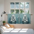 thumbnail image 4 of Bathroom Polar Bear Tier Curtains, Toilet Animals Vintage Light Filtering Kitchen Curtains, 2Pcs Rod Pocket Half Window Treatments Panels for Sink Cafe Cabinet Camper 27.5x36 Inches, 4 of 9