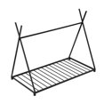 thumbnail image 6 of Twin Size House Platform Bed, Metal Floor Bed Frame with Triangle Structure and Slats Support, Canopy Play House Bed Montessori Bed, for Kids, Teens, Adults, Boys, Girls, Black, 6 of 9