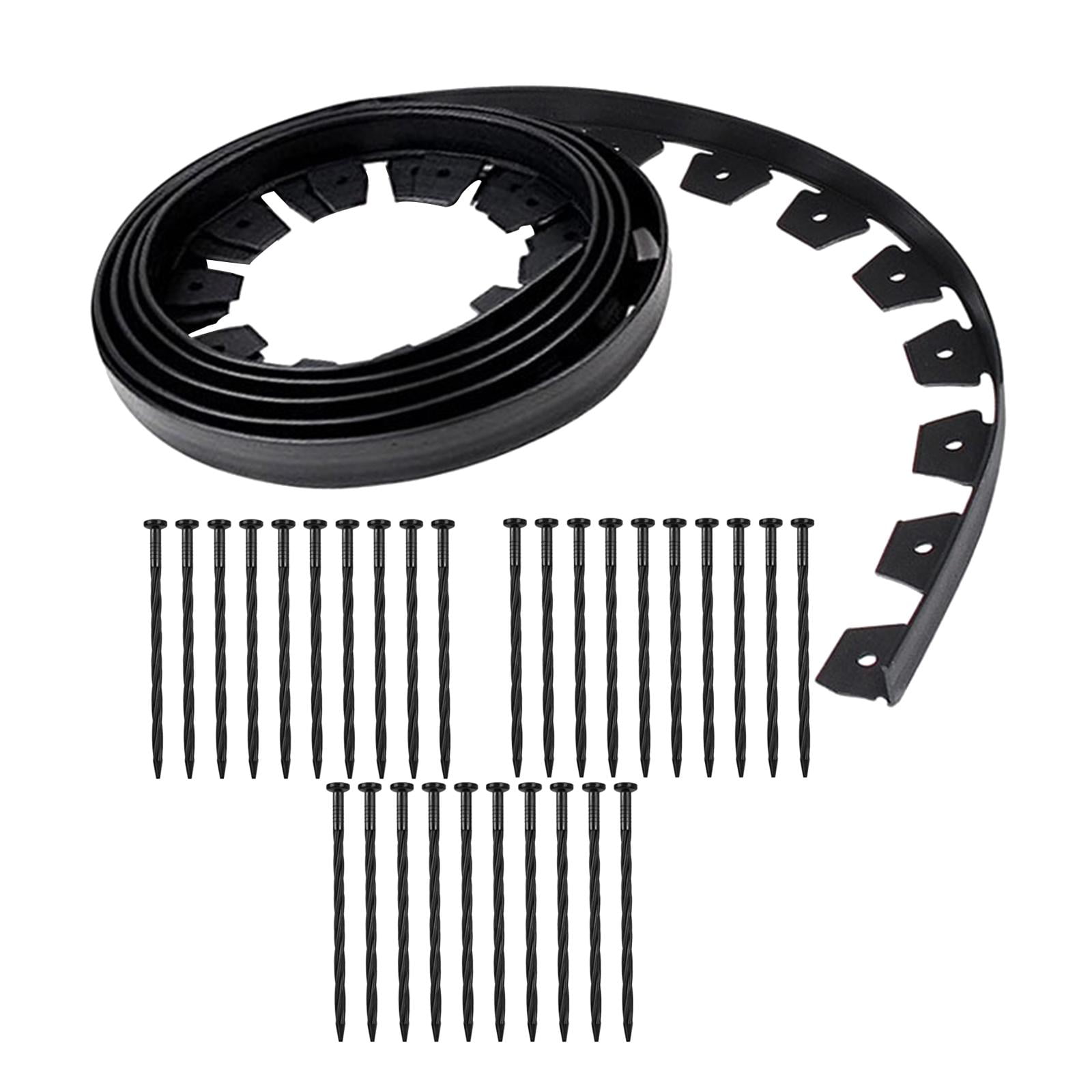 Nishiyuenyi 33ft Yard Edging Kit 30 Spikes No Digding Edging Durable Barrier Premium Paver Edging Kit for Driveway Lawn Landscaping Flower Garden Yard