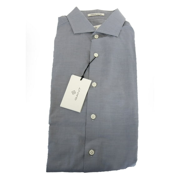 Gant Diamond G Men's Tricolor Royal Oxford Fitted Amalfi Dress Shirt (3051806), Medium, Vapor Grey