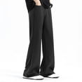 thumbnail image 1 of Puntoco Pantalones de trabajo con bolsillos de color liso para hombre Pantalones casuales de pierna recta, 1 of 5