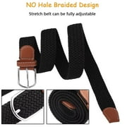 XKDOUS 4 Pcs Mens Stretch Belts, Mens Braided Woven Belt, Golf Belts Elastic Belt, Woven Casual Belt for Women Jeans Pants Dresses
