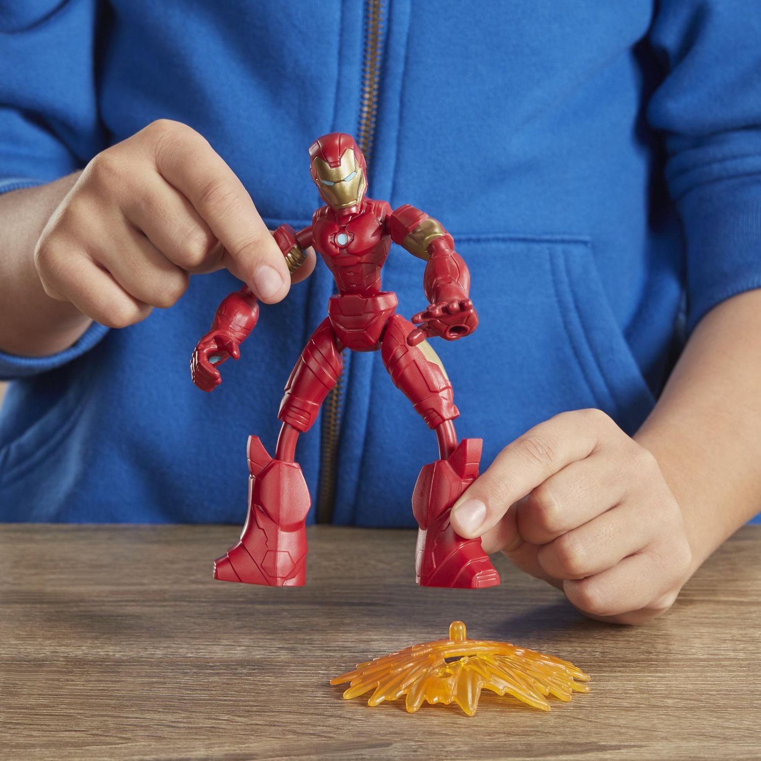 Marvel Avengers Bend And Flex Action Figure Toy, 6-Inch Flexible Iron Man Figure, Includes Blast Accessory