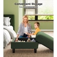 thumbnail image 4 of Welzona 26.7" Teddy Fabric Storage Ottoman, Square Footrest Bench with Hidden Compartment, Tool-Free Assembly, Green, 4 of 8