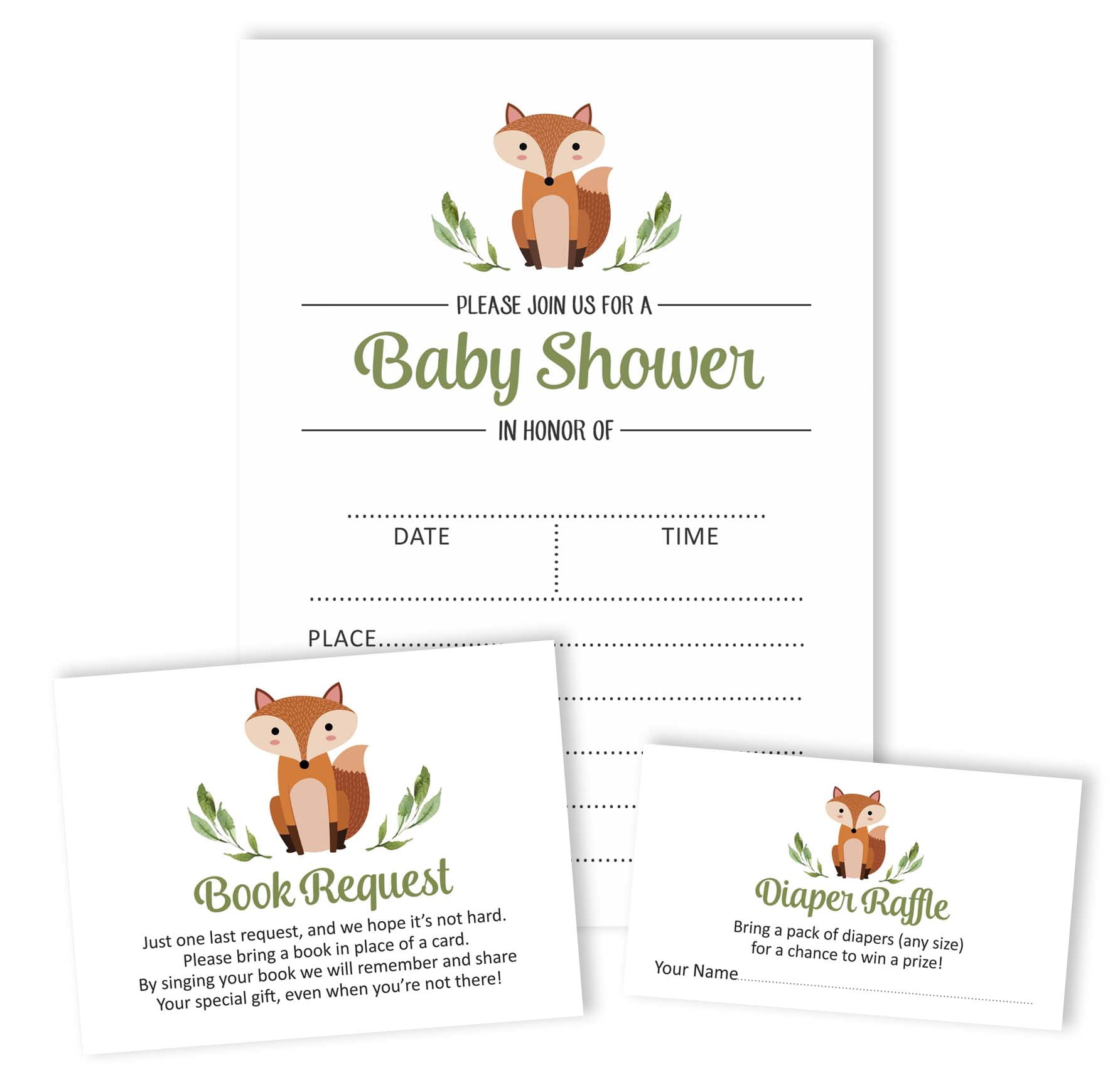 Inkdotpot Set Of 30Jungle Animals Baby Shower Invitations-Diaper Raffle Tickets And Baby Shower Book Request Cards Gender Neutral Invites Its A Boy Its A Girl
