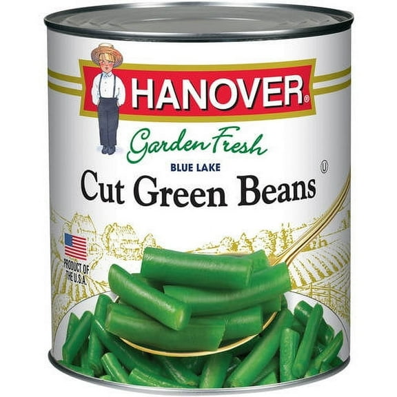 Hanover Garden Fresh Blue Lake Cut Green Beans, 102 oz Can – Value-Size Shelf-Stable Vegetables for Family Meals