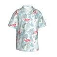 thumbnail image 3 of Xecao Tropical Flamingo print Hawaiian shirt - a stylish short-sleeve button-down for men, perfect for casual beach and tropical outings., 3 of 9