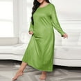thumbnail image 2 of biudgviw Plus Size Nightgowns for Women Long Sleeve Sleep Shirts Casual Full Length Pajama Dress Loose Crewneck Loungewear, 2 of 4