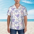thumbnail image 5 of Uemuo Lavender Flowers Printed Regular Fit Short Sleeve Casual Hawaiian Shirt for Men,Aloha shirt,Tropical shirt,Floral print shirt,Vacation Beach shirt-, 5 of 9