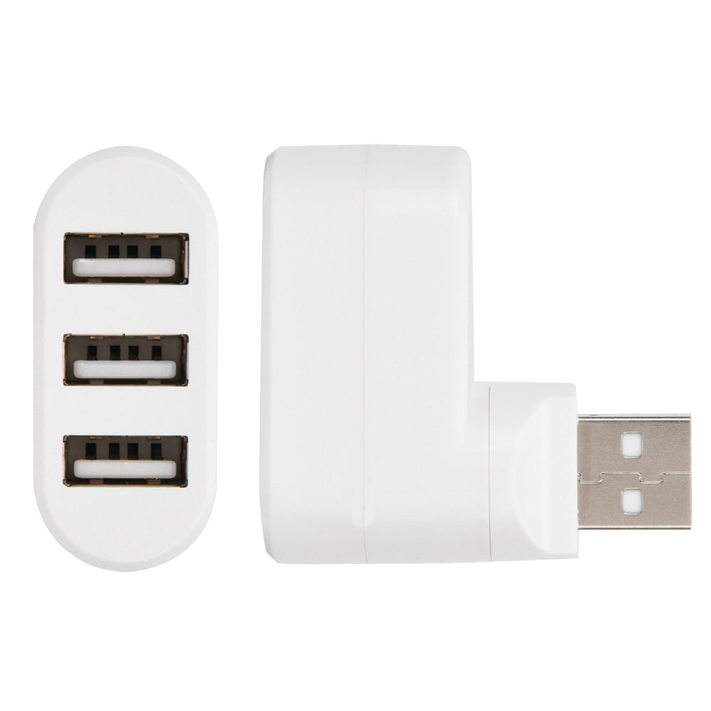 USB Hubs Ports USB 2.0 Mini Rotate Splitter Adapter Hub Slim Design Backward Compatible 3 Ports Black White