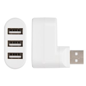 USB Hubs Ports USB 2.0 Mini Rotate Splitter Adapter Hub Slim Design Backward Compatible 3 Ports Black White