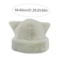 thumbnail image 6 of harmtty Winter Hat Solid Color Bear Ear Decor Windproof Warm Knitted Hat Lightweight Breathable Thermal Hat Cold Weather Headwear, 6 of 8