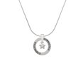 thumbnail image 2 of Delight Jewelry Silvertone Mini Star with Clear Crystal Gymnastics Ring Charm Necklace, 18", 2 of 4