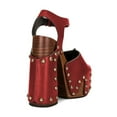 thumbnail image 4 of XYD Women Clog Block Chunky Heel Sandals Platform Bronzed Studs Open Toe Ankle Strap Vintage Parties Shoes Size 15.5 Red, 4 of 4