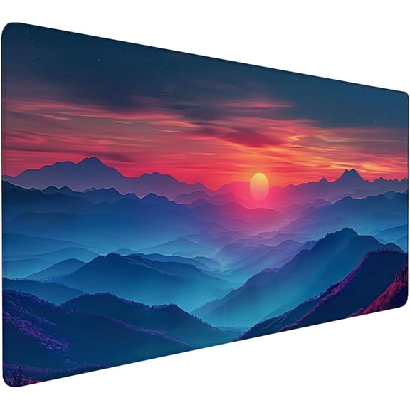 Verolix Large Mouse Pad 24 x 12 Inch, Sunset Mountain Landscape Desk Mat, Waterproof Jiajibu Surface with Non-Slip Rubber Base, Extended Gaming Keyboard Mouse Pad for Office Home Desk