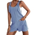 thumbnail image 3 of ZXSXSY Women Crew Neck Sleeveless Bib Overalls One Piece Romper with Pocket, 3 of 4