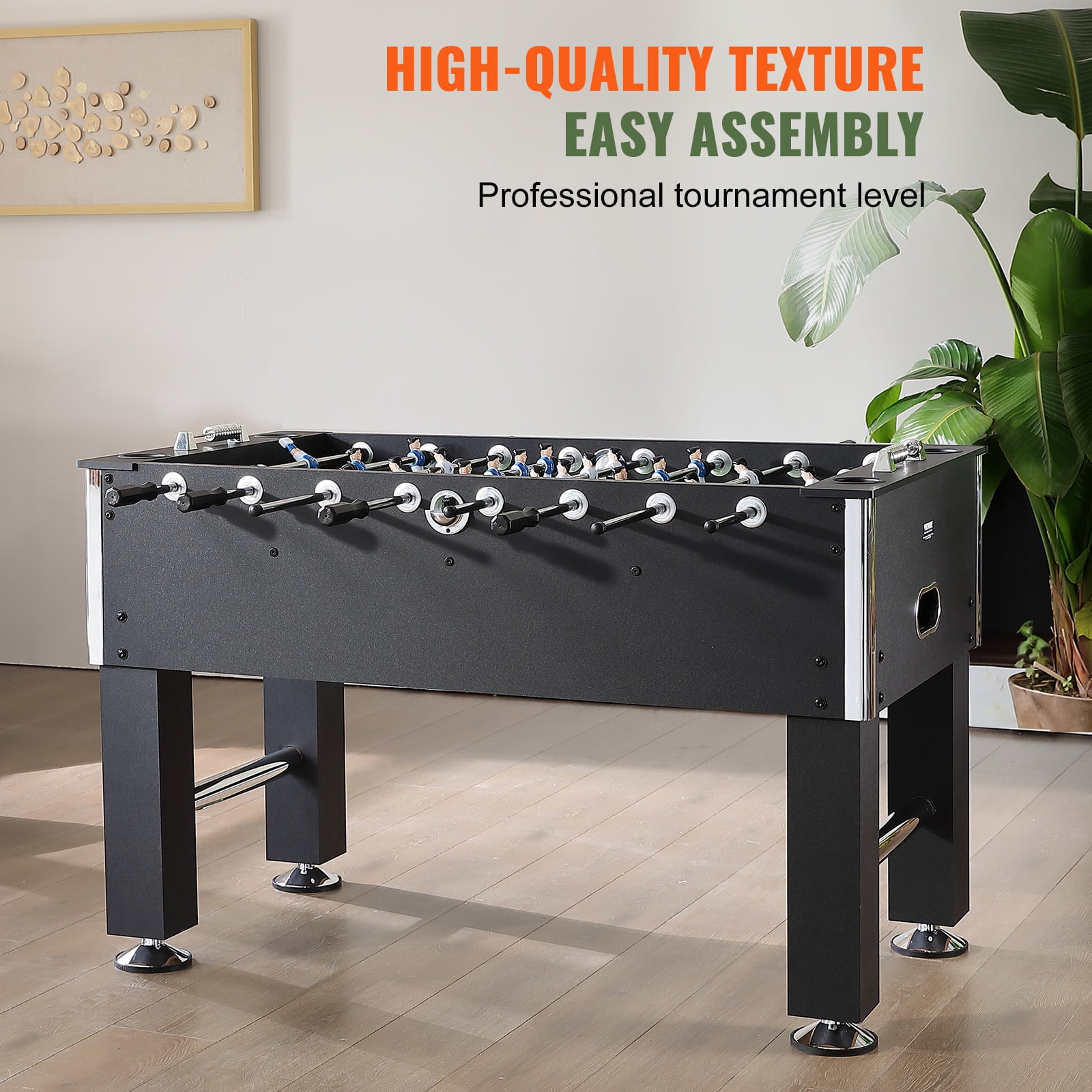 KFFKFF 55" Foosball Soccer Game Table Foosball Table Standard Size for Home