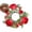 Watermelon Red, variant on Valentine's Day Rose Candle Rings Wreaths Artificial Flowers with Green Leaves Floral Table Pillar Centerpiece Mini Rings Garland for Wedding Home Party Table Wreath Candle Holder Décor