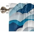 thumbnail image 5 of Blue Gradient Window Valances, Modern Geometric Ocean Waves Abstract Light Filtering Kitchen Window Treatments, Short Rod Pocket panel Curtains, Curtain Valance for Bedroom Windows 54"x18", 5 of 6