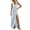 Light Blue#long dresses for women, variant on M Women's Green White Striped Maxi Dress Short Sleeve V-Neck Collared Side Slit Loose Casual Summer Beach Vacation Tunic Dress Army Green