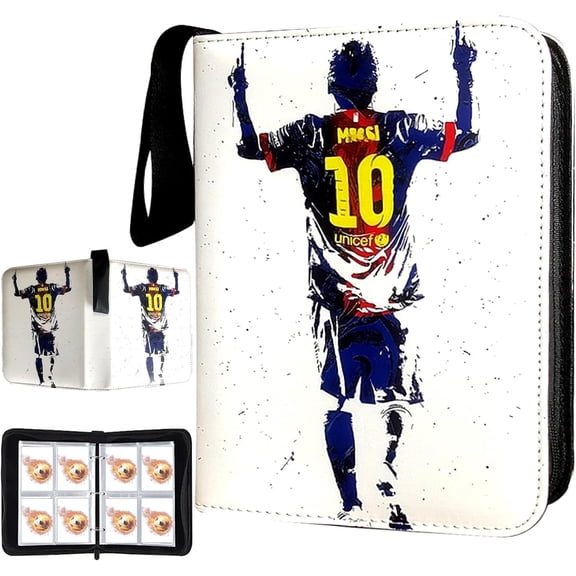 Soccer Card Binder, 4-Pocket 400 Pockets Sports Card Storage with 50 Sleeves for Boy Gifts