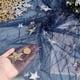 thumbnail image 3 of Tela de tul de malla azul marino con estrellas, 1,1 yardas de ancho, 65,4 pulgadas de ancho, con bordado de lentejuelas y estrellas brillantes. Ideal para faldas tutú, ropa y decoración del hogar., 3 of 7
