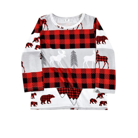 

ELENXS Christmas Sleepwear Xmas Cartoon Printed Loungewear Long Sleeve