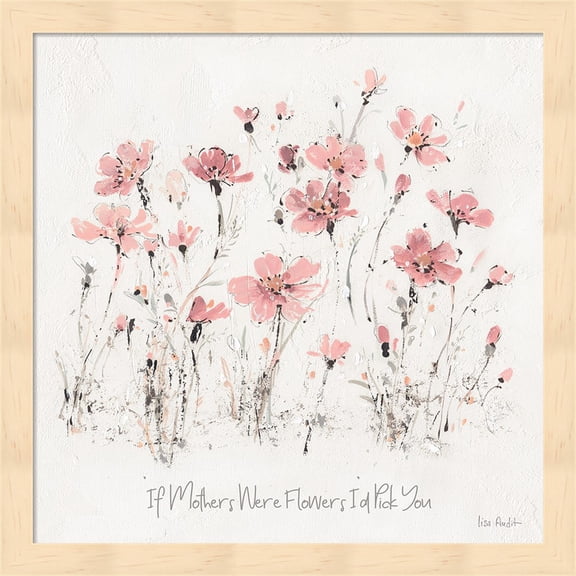 Wildflowers III Pink Mothers by Lisa Audit, Framed Wall Art, 13.25W x 13.25H