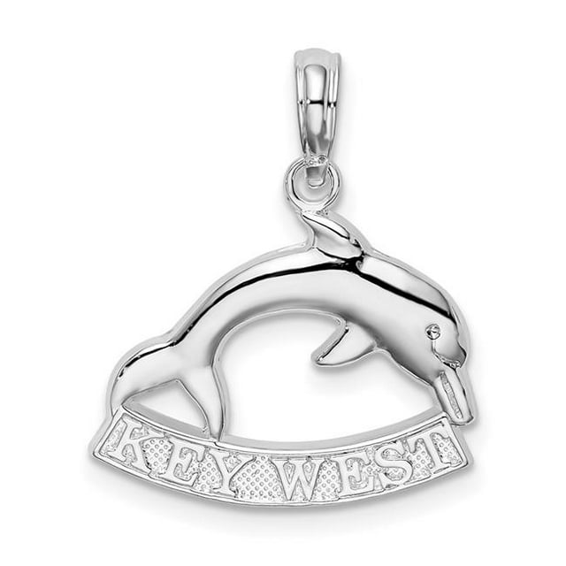 Quality Gold QC9926 Sterling Silver Polished Key West Dolphin Pendant