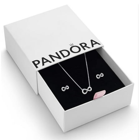 PANDORA Jewelry Elevated Heart Cubic Zirconia Necklace in Sterling Silver - Comes with Gift Box - 17.7"