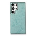 thumbnail image 4 of Allytech Wallet Case for Galaxy S24 Ultra, Floral Butterfly Embossed Slim Fit Cards Holder Stand Shockproof Anti-Scratch Bumper Wallet Case Cover for Samsung Galaxy S24 Ultra - Mint, 4 of 5