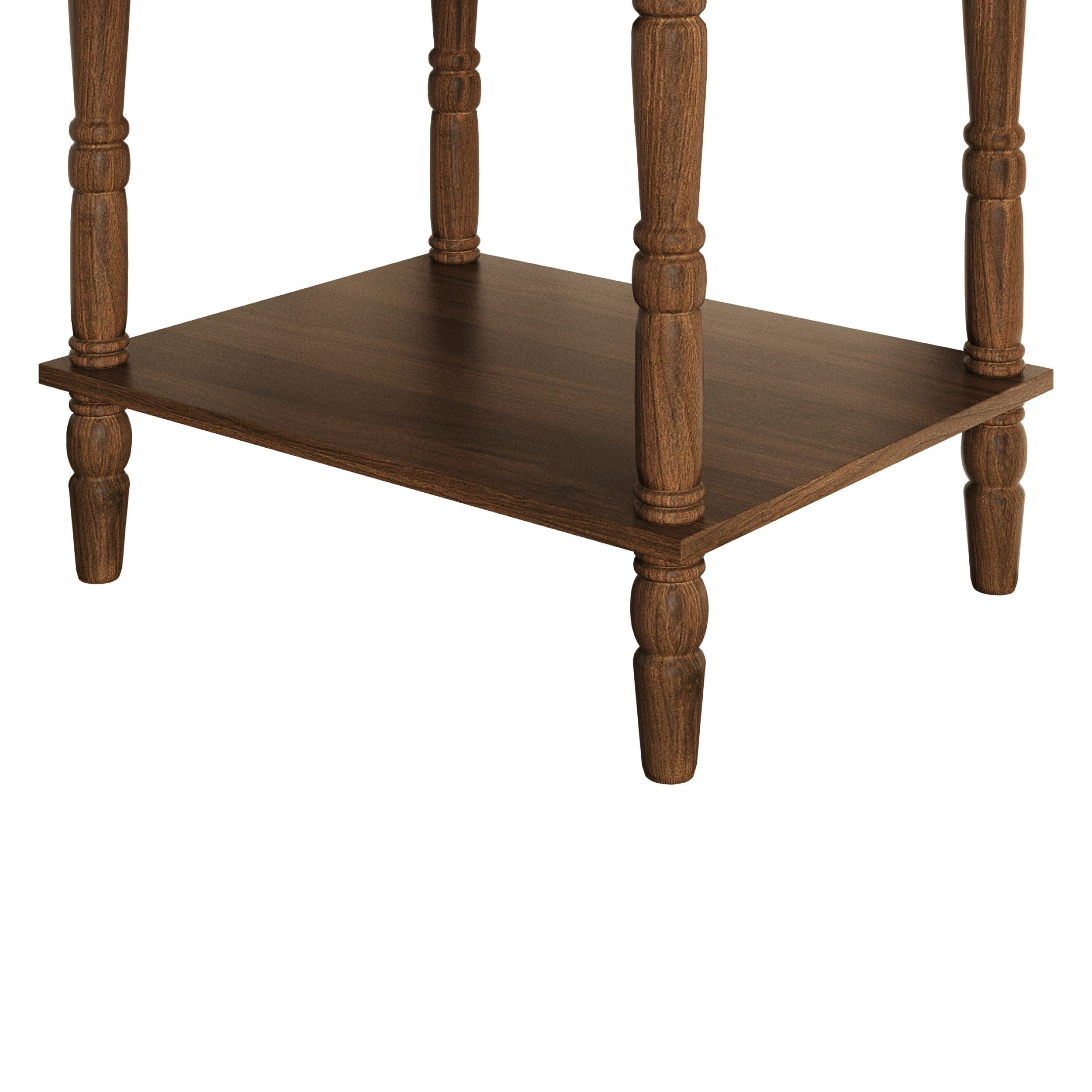 Home Design Rumford 1-Drawer Nightstand for Adult, Modern Bedside Table with Storage, Brown Finish