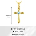 thumbnail image 2 of Taioiat Cross Necklaces for Women 14K Gold Plated March Birthstone Necklace Christian Pendant Religion Jewelry Gifts Wife Mother Girlfriend, 2 of 7