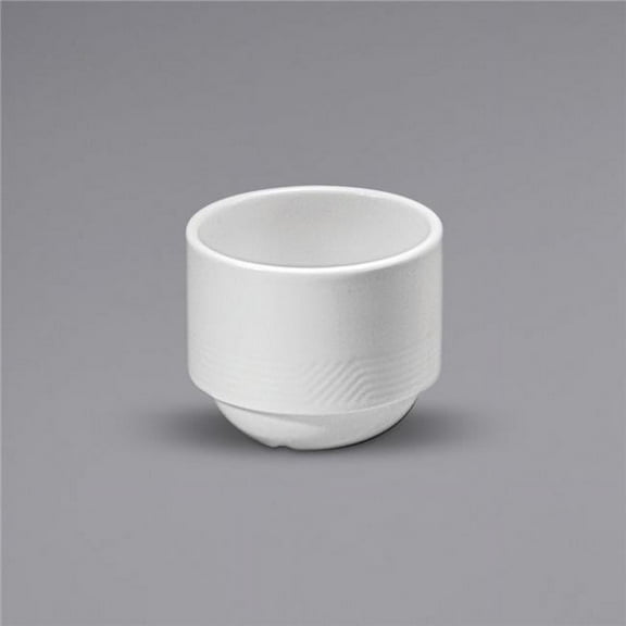 Oneida R4010000700 7 oz Impressions Bright White Embossed Porcelain Stackable Bouillon Cup